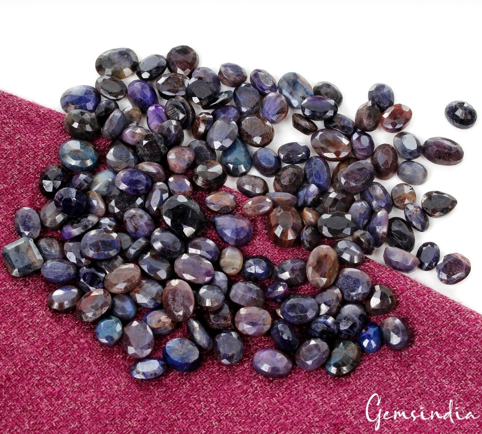 Blue Sapphire Lot, Loose Gemstone, Oval, Pear & Octagon Cut, Color Enhanced — 147 Pieces, 6mm to 13mm, 500 Ct