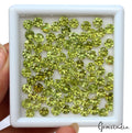 VVS 90 Pcs Natural Peridot Untreated 4mm Round Diamond Cut Loose Gemstones Lot