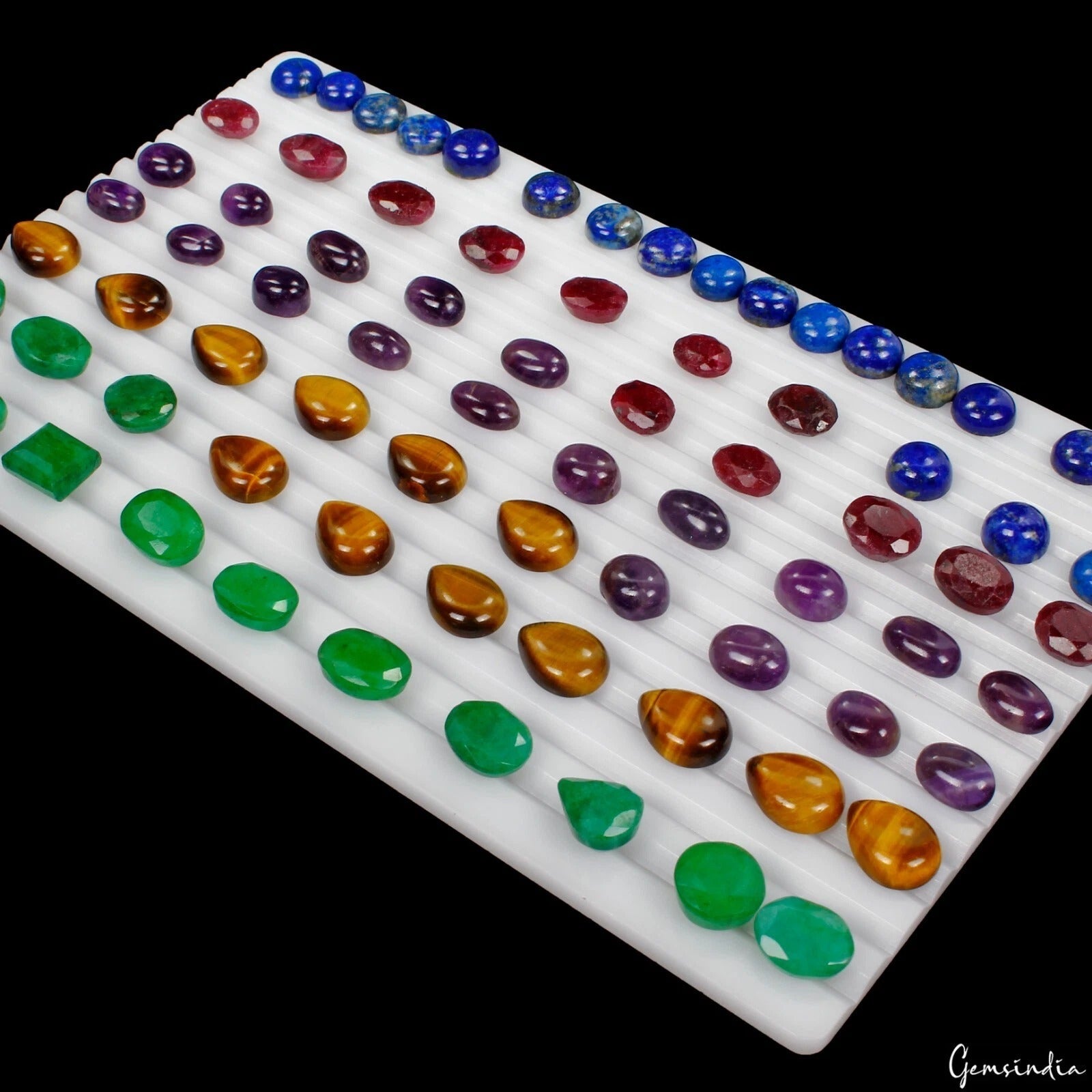 76 Pcs Estate Genuine Semi-precious Mix Cut Multi Gemstones Jewelry Collection