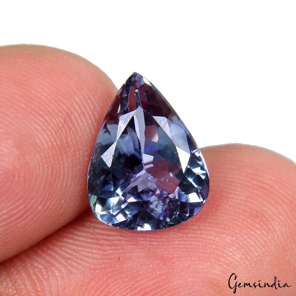Tanzanite Loose Gemstone, Pear Cut, Untreated — 12.2x9.4x5.2 mm, 3.90 Ct, Tanzania