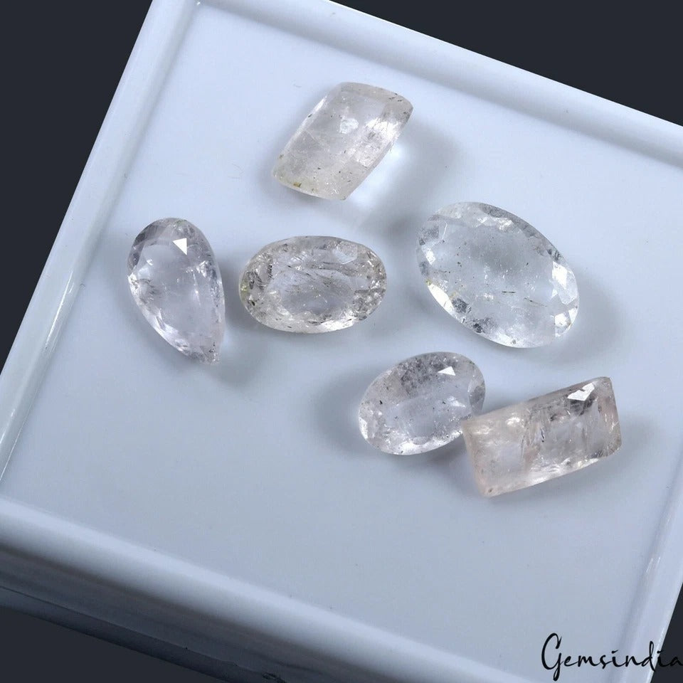 26.20 Cts/6 Pcs Natural Untreated Pink Morganite Mix Cut Loose Gems For Jewelry
