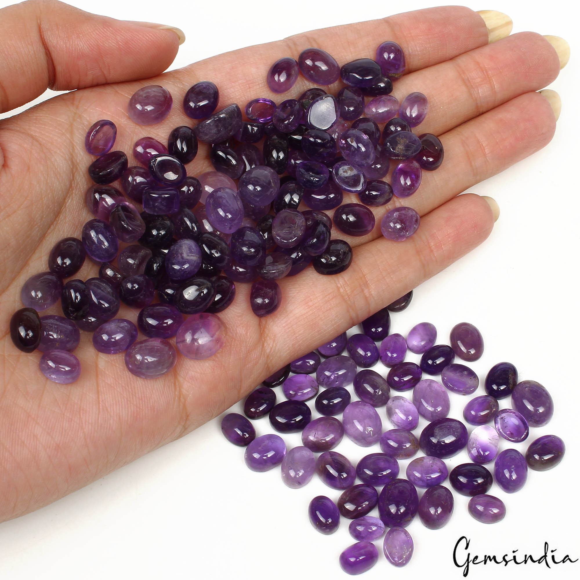 Certified 290 Cts/144 Pcs Natural Untreated Purple Amethyst Oval Cab Gems Lot