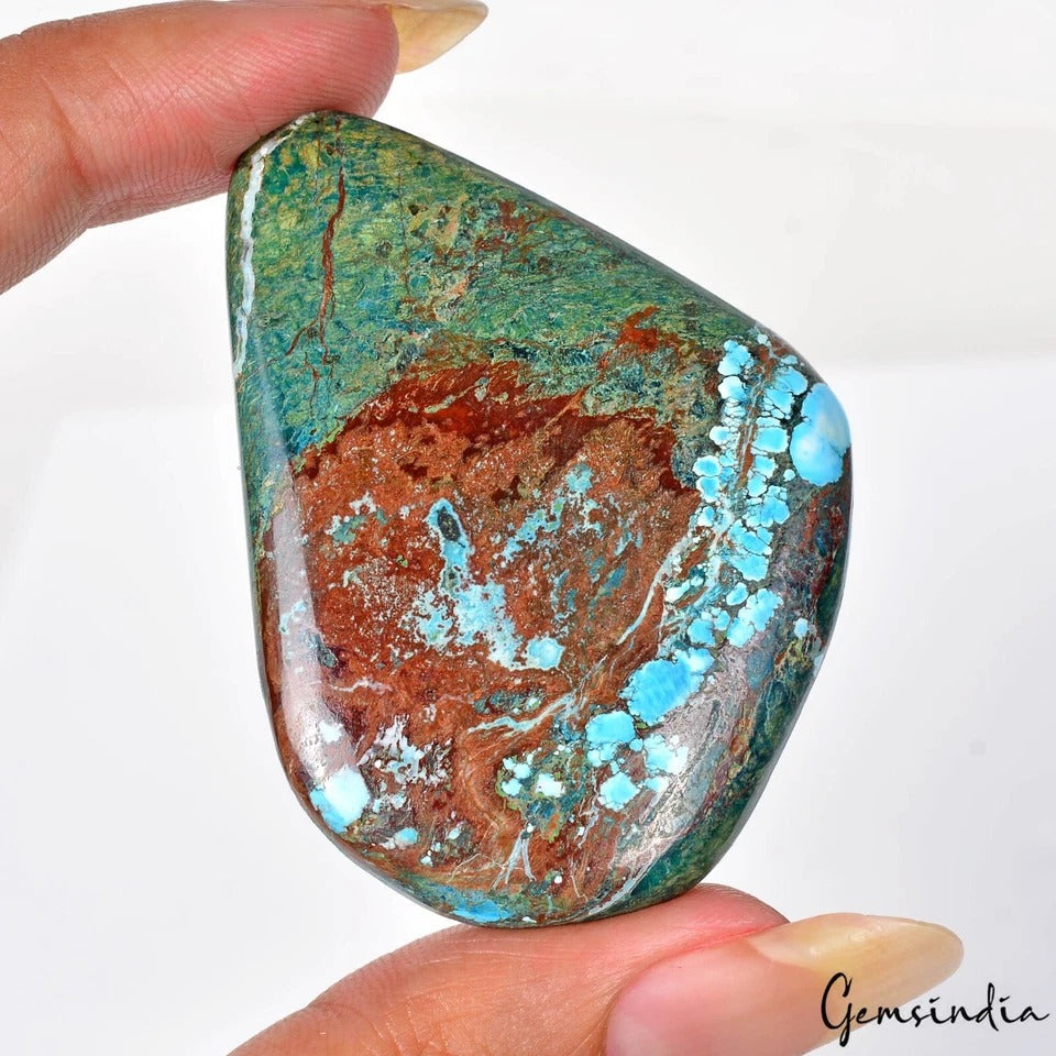85.80 Cts Natural Rare Designer Blue Turquoise Loose Fancy Cabochon Gemstone