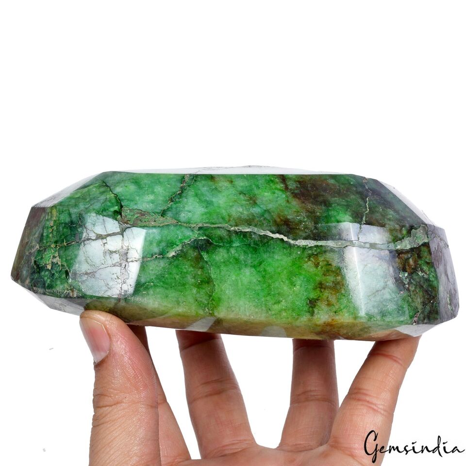 Emerald Loose Gemstone, Color Enhanced, Green — 6.1x4x2.25 Inch, 7400 Ct (1.48 Kg), Brazil