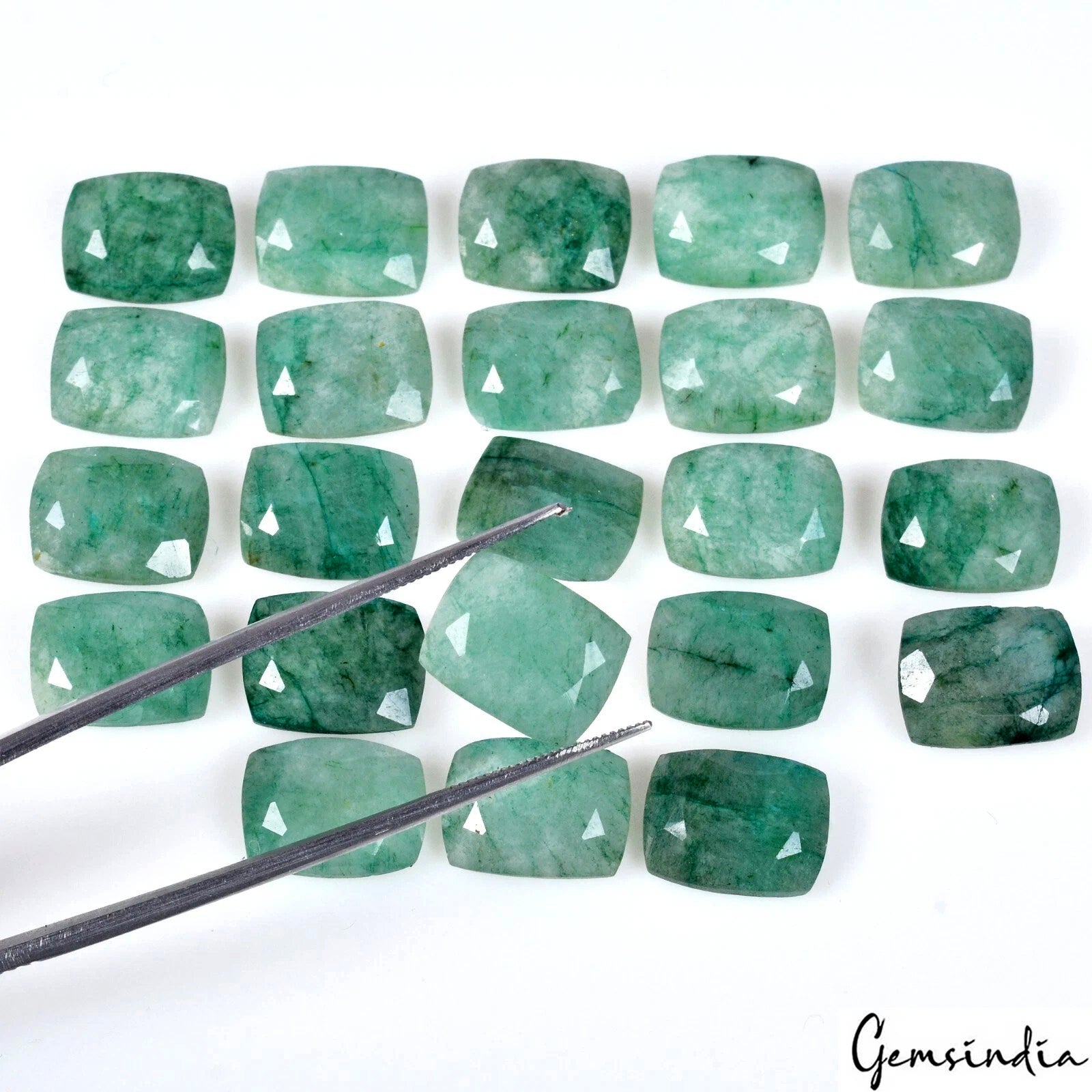 Certified 119.80 Cts Natural Green Emerald Cushion Cut Loose 13x10mm Gemstones