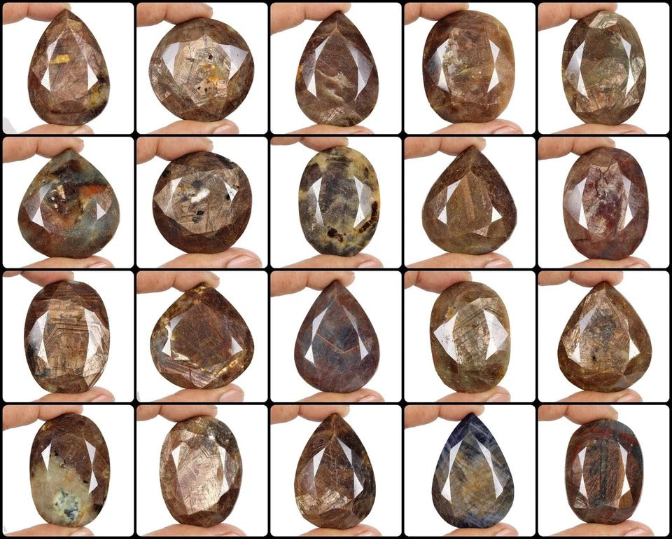 Sapphire Lot, Loose Gemstone, Untreated, Brown — 20 Pieces, 41mm to 61mm, 8265 Ct