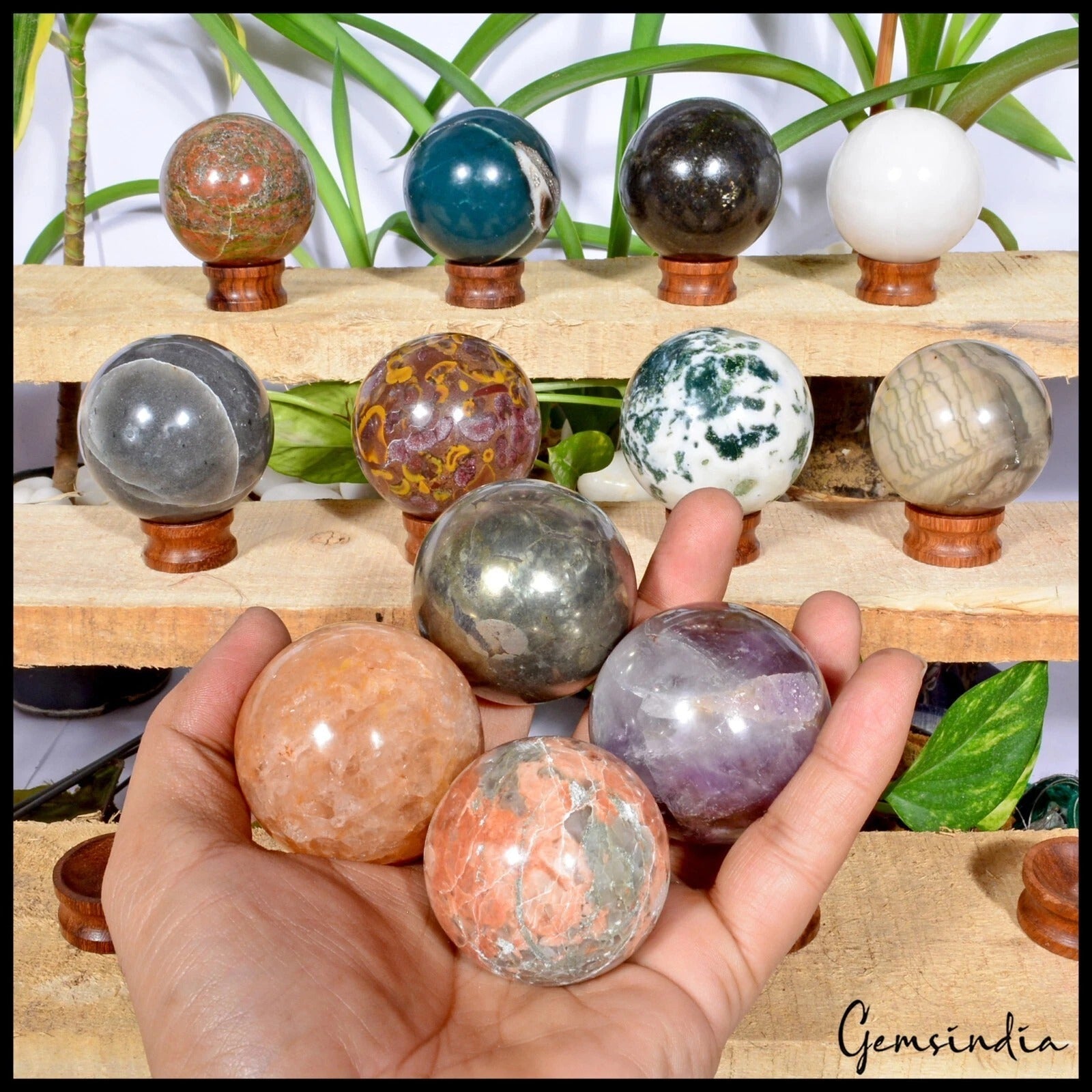 2.18 Kg Natural Untreated Multi Color Crystal Healing Mineral Huge Gems Spheres