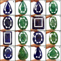 8740 Ct Natural Green Emerald & Blue Sapphire Mix Cut Earth Mined Gems Lot 16 Pc