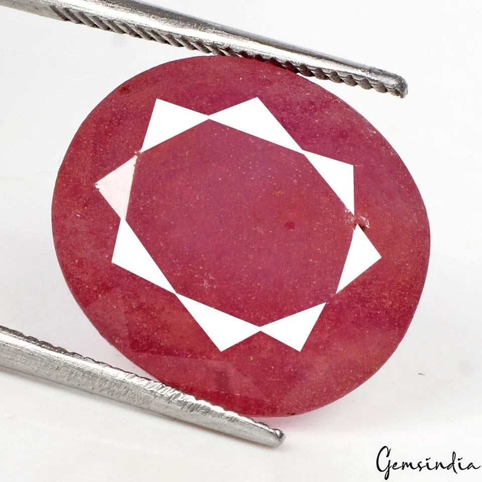 Certified 12.60 Ct Natural Untreated Red Ruby Oval Faceted Gems From Mozambique
