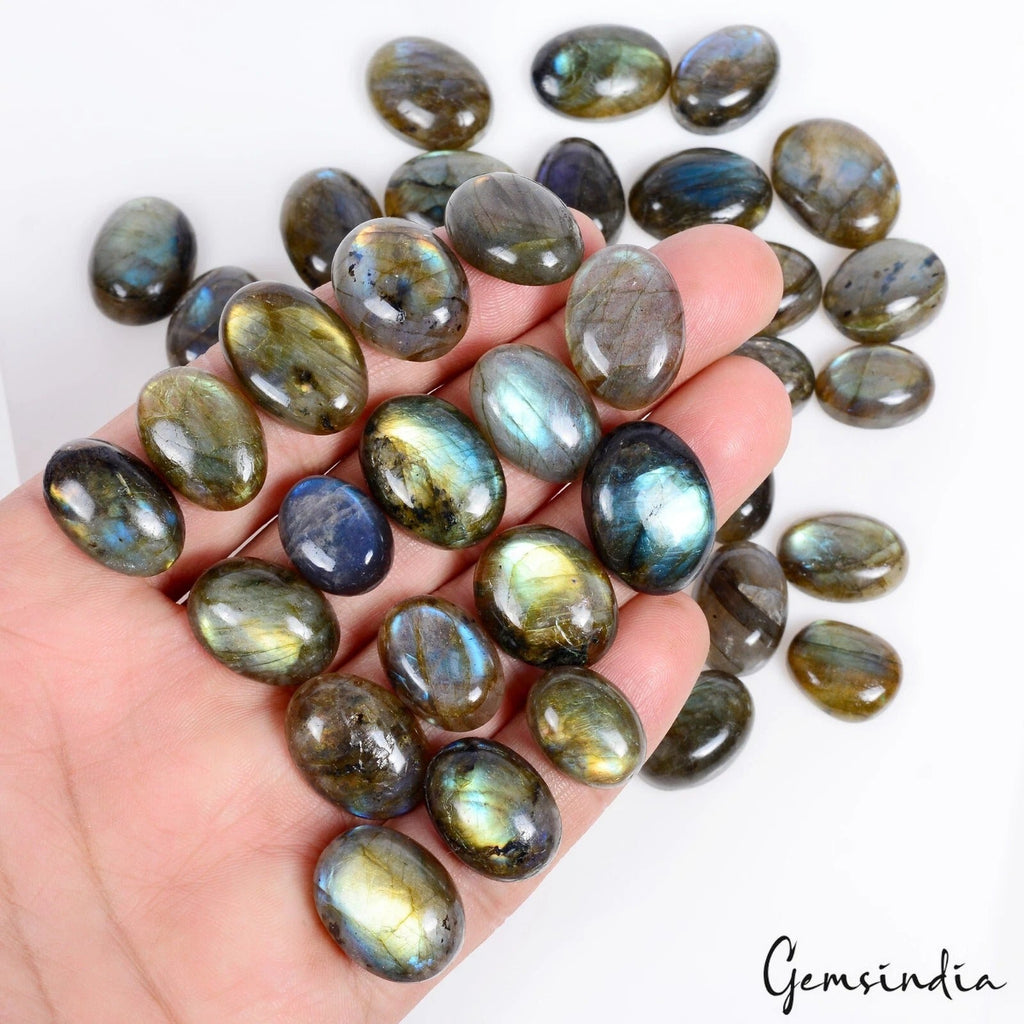 500 Ct Natural Labradorite Multi Shine Oval Cabochon Loose Untreated Gemstones