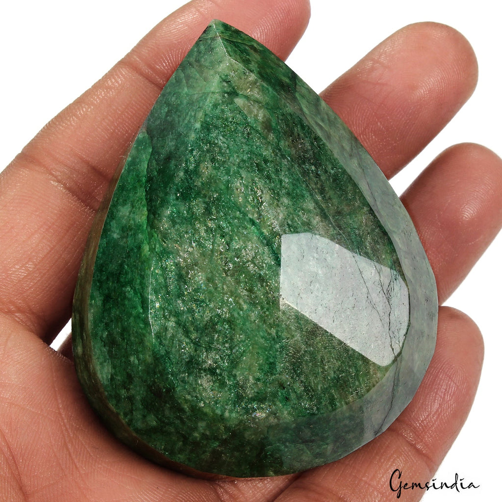 830 Ct Natural Green Zambian Emerald Pear Cut Faceted Earth Mined Huge Size Gems