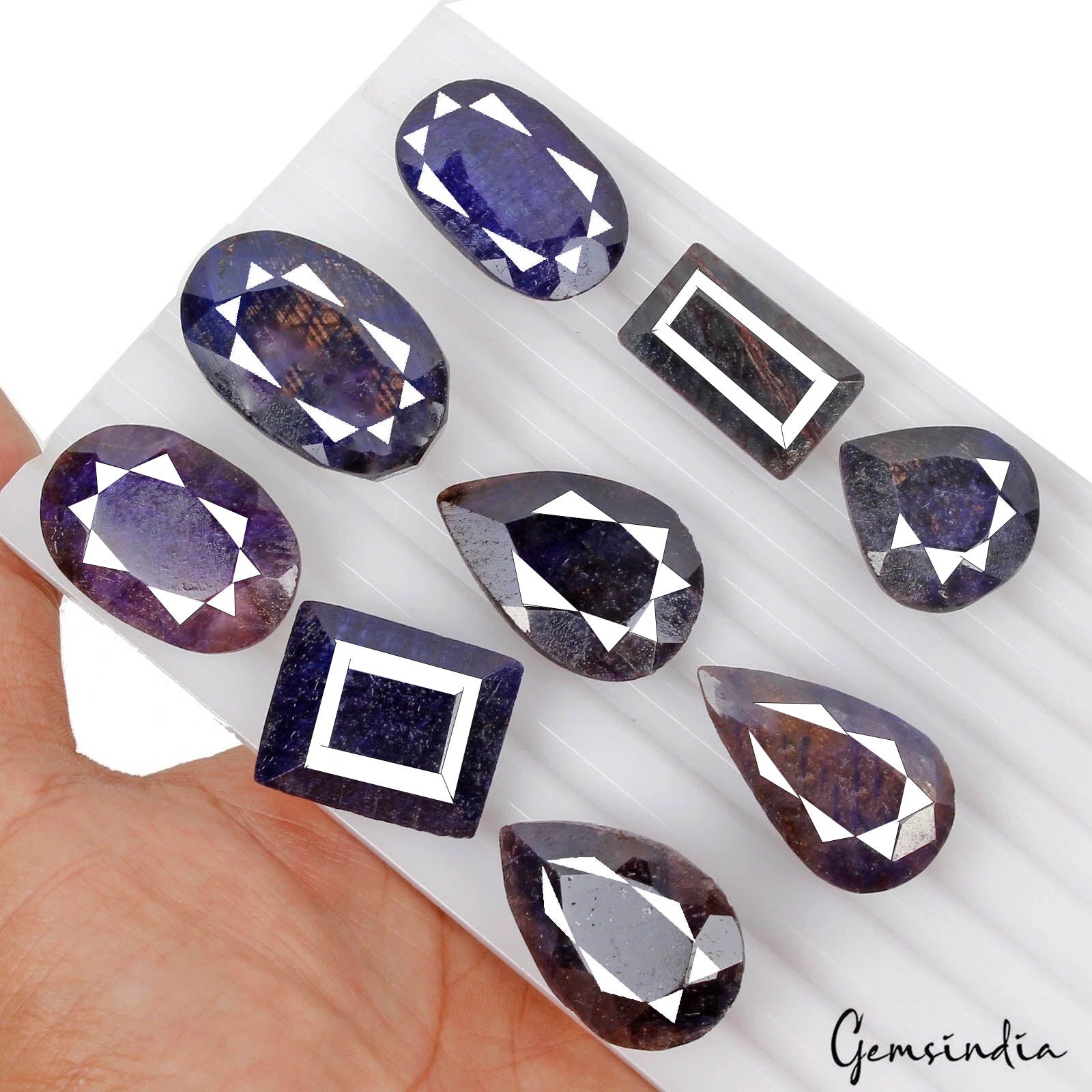 600 Cts/9 Pcs Natural Blue Sapphire Mix Cut 24 To 34nn Loose Wholesale Gems Lot
