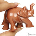 Handmade 590 Ct Natural Brown Sunstone Elephant Art Work Sculpture/Home Decor
