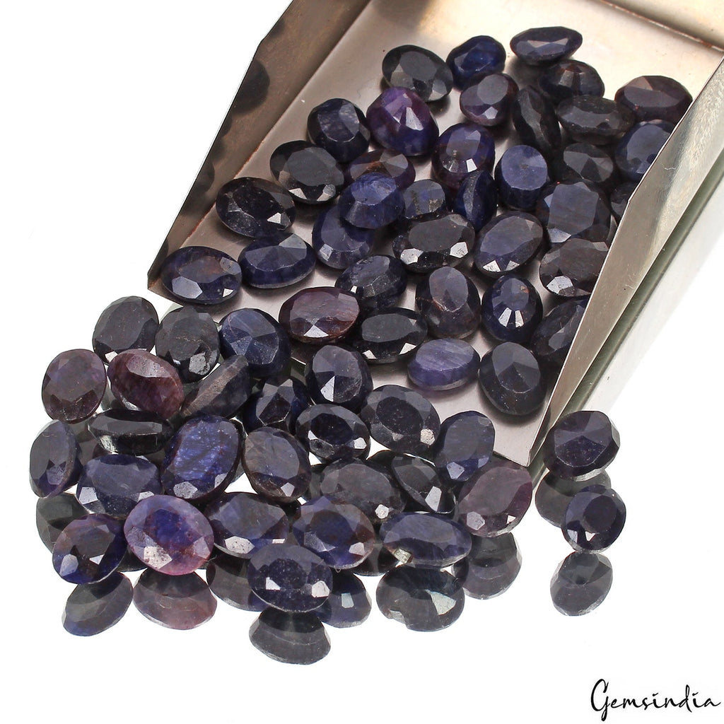 111.70 Ct Natural Blue Sapphire Oval Cut Faceted Gemstone Lot 63 Pcs For Jewelry