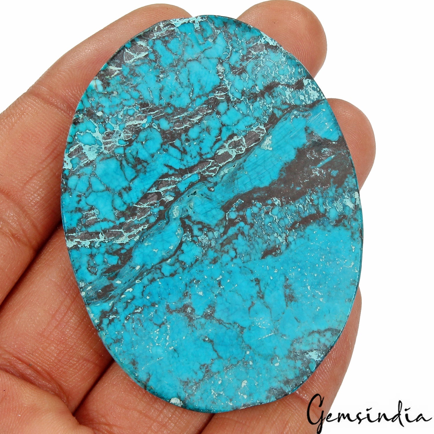 190 Cts Spiderweb USA Arizona Blue Turquoise Oval Cab Loose Huge Size Gemstone
