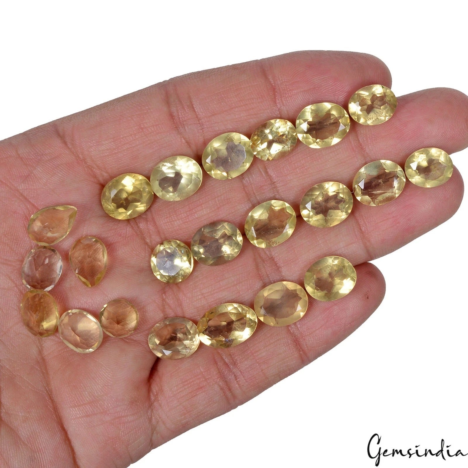 22 Pc Natural Citrine 9mm-13mm Mix Cut Loose Unheated Gemstones 85.30 Ct, Brazil