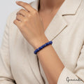 88.60 Cts Natural Lapis Lazuli Round Beads Elastic Adjustable Stretch Bracelet