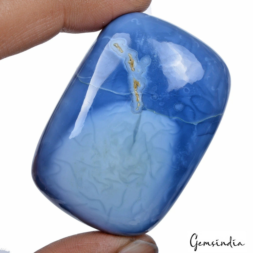 400 Ct Natural Cushion Owyhee Blue Opal Cabochon Loose Rare Gemstone~54x38x23mm