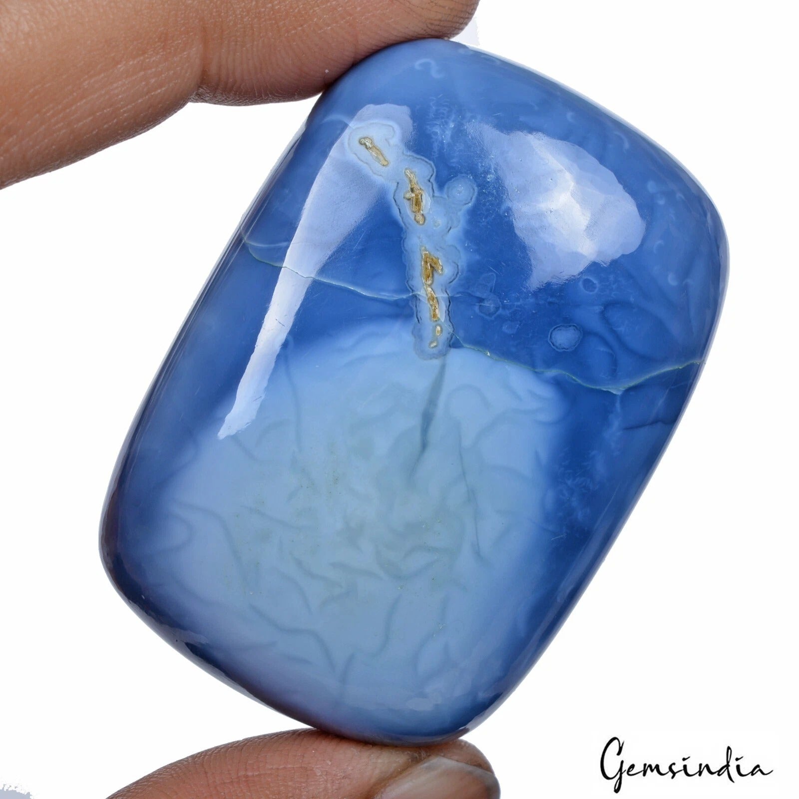 400 Ct Natural Cushion Owyhee Blue Opal Cabochon Loose Rare Gemstone~54x38x23mm