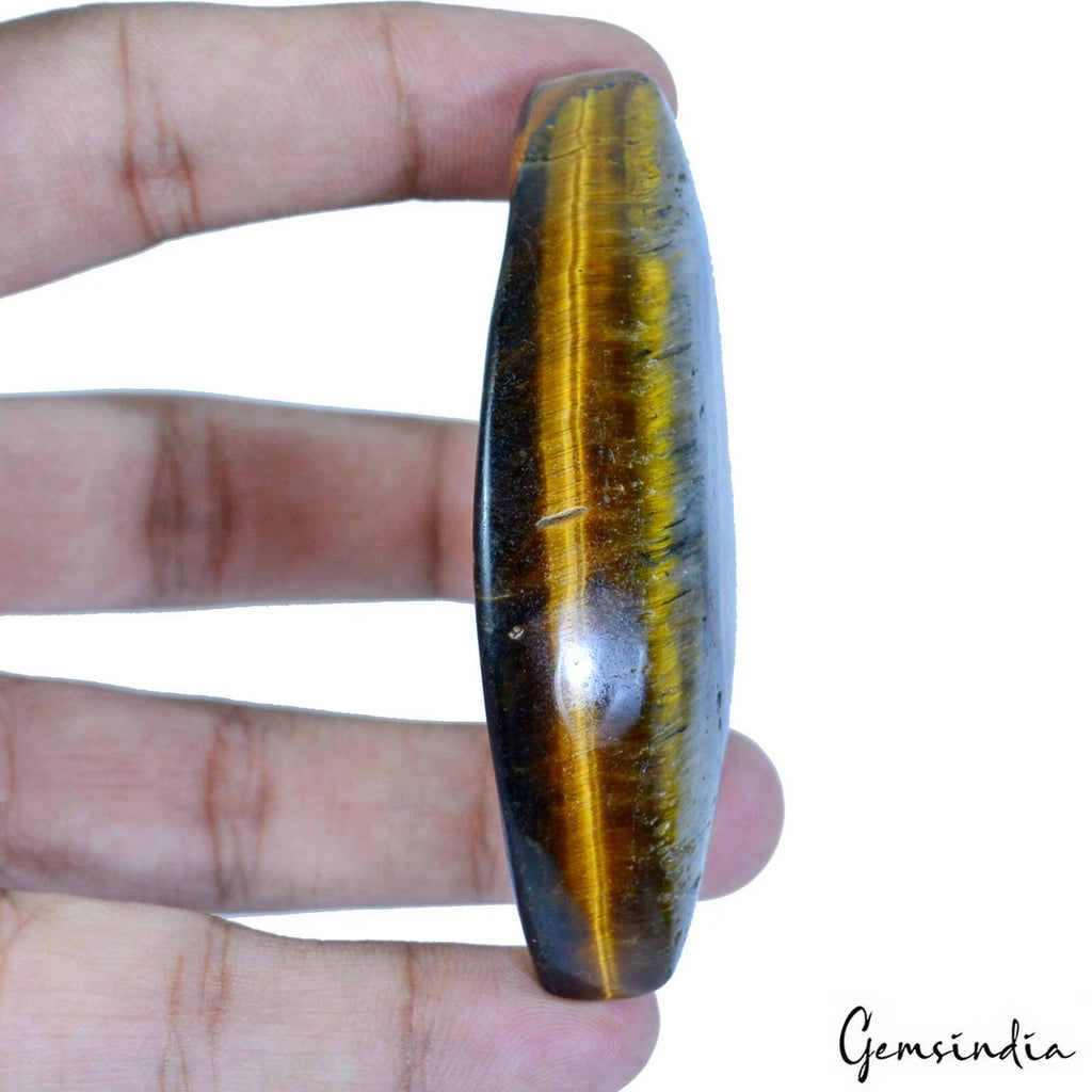 Tiger Eye Cabochon, Untreated, Brown — 59 x 53 x 19 mm, 560 Ct, Madagascar