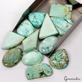 600 Ct Natural Sea Green Spiderweb Turquoise Mix Cab Loose Gems Lot For Pendant