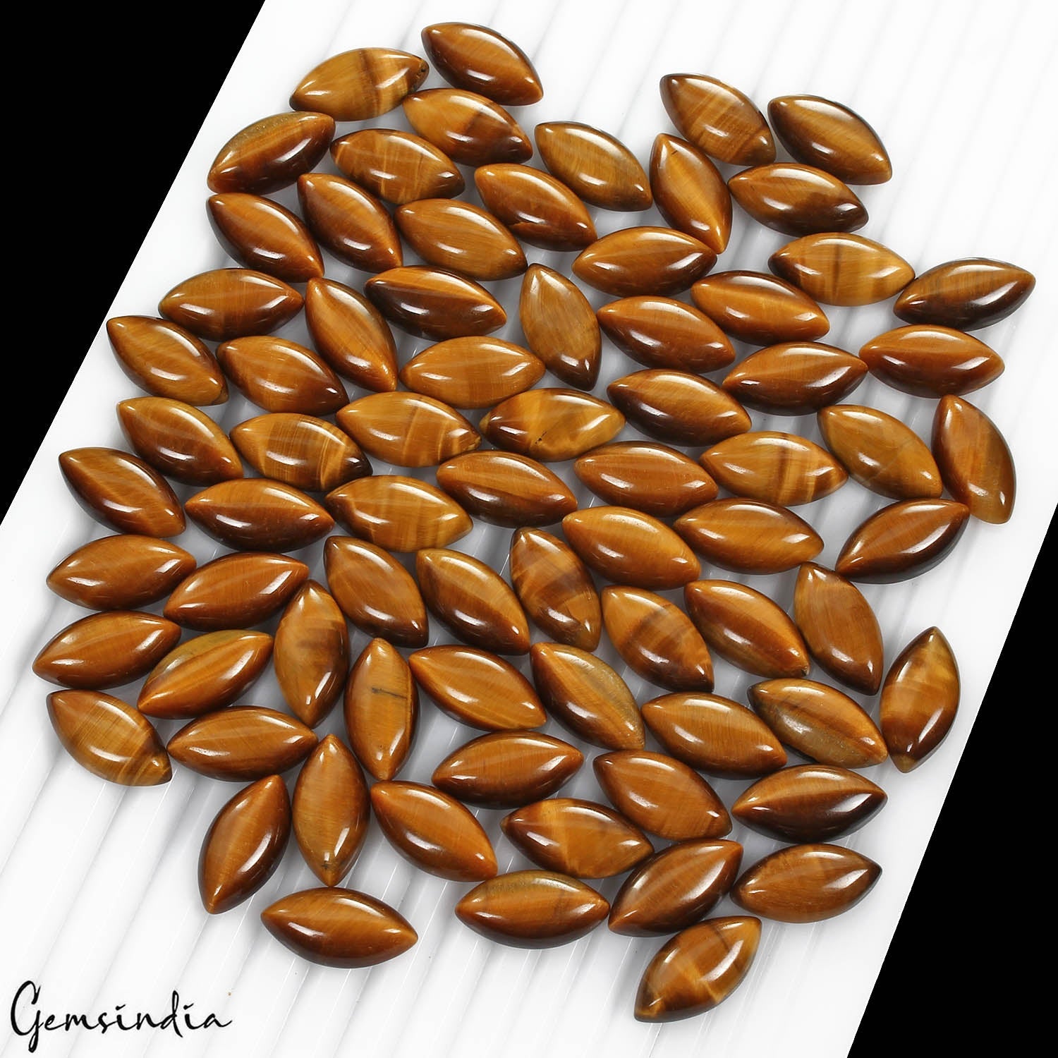 630 Ct/75 Pcs Natural Untreated Brown Tiger Eye Oval Calibrated 19x10mm Gems Lot