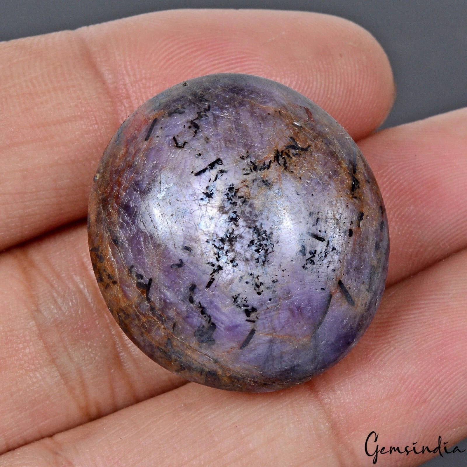 123.30 Cts Natural Untreated Purple Hue Star Ruby Oval Cab Loose Gem For Jewelry