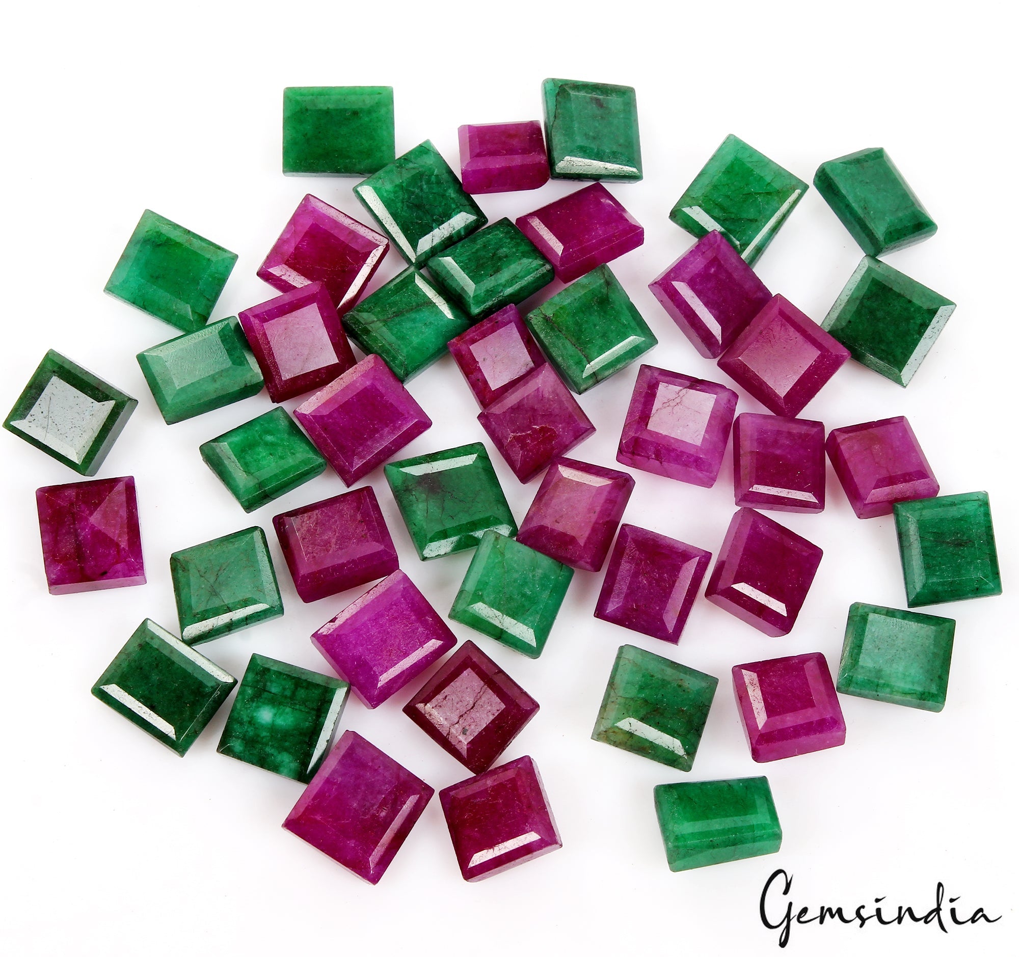 44 Pcs Natural Pink Beryl/Green Emerald Baguette Cut Loose Gemstones~700 Ct