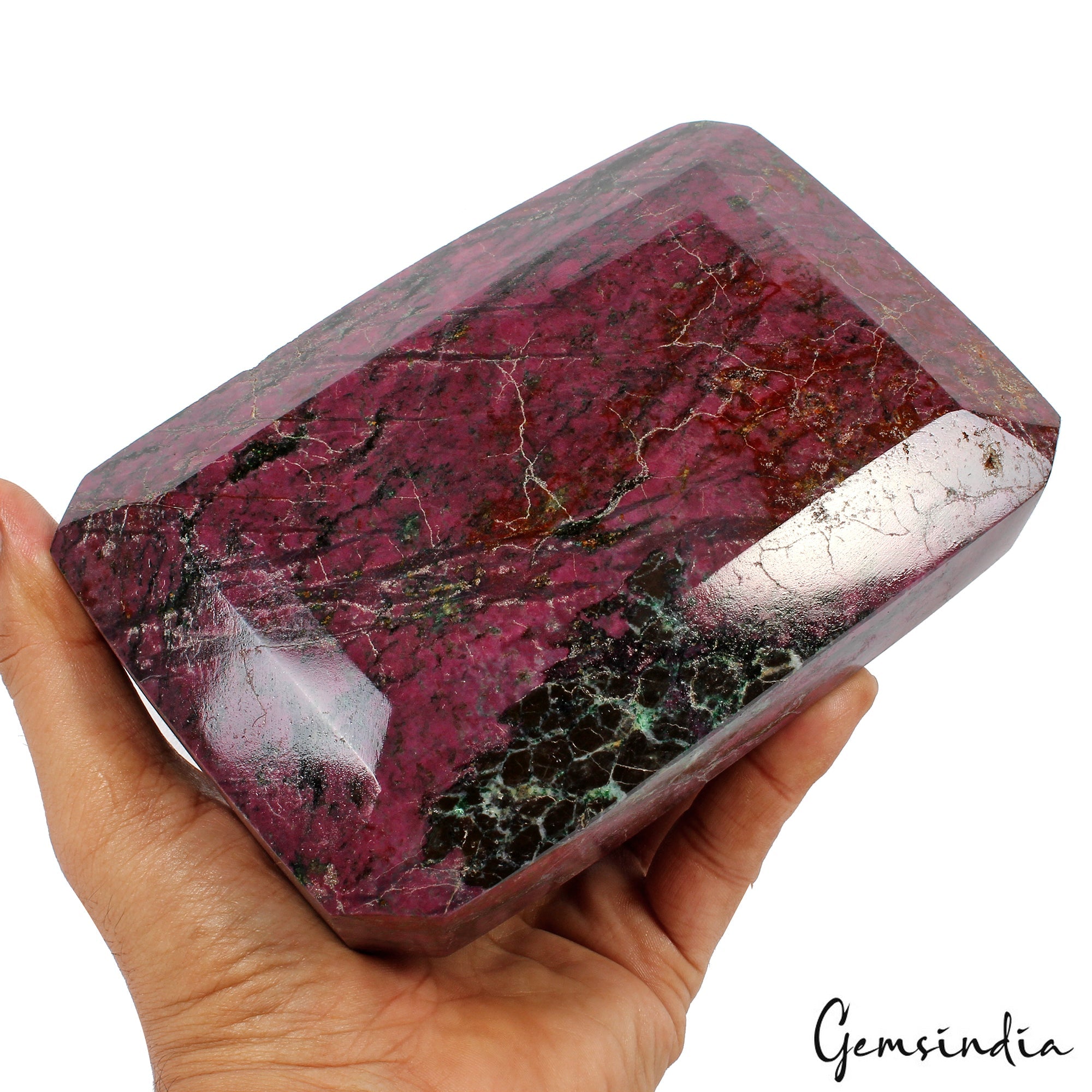 3.1 Kilo Natural Untreated Dark Red Ruby Octagon Cut Loose Museum Size Gemstone