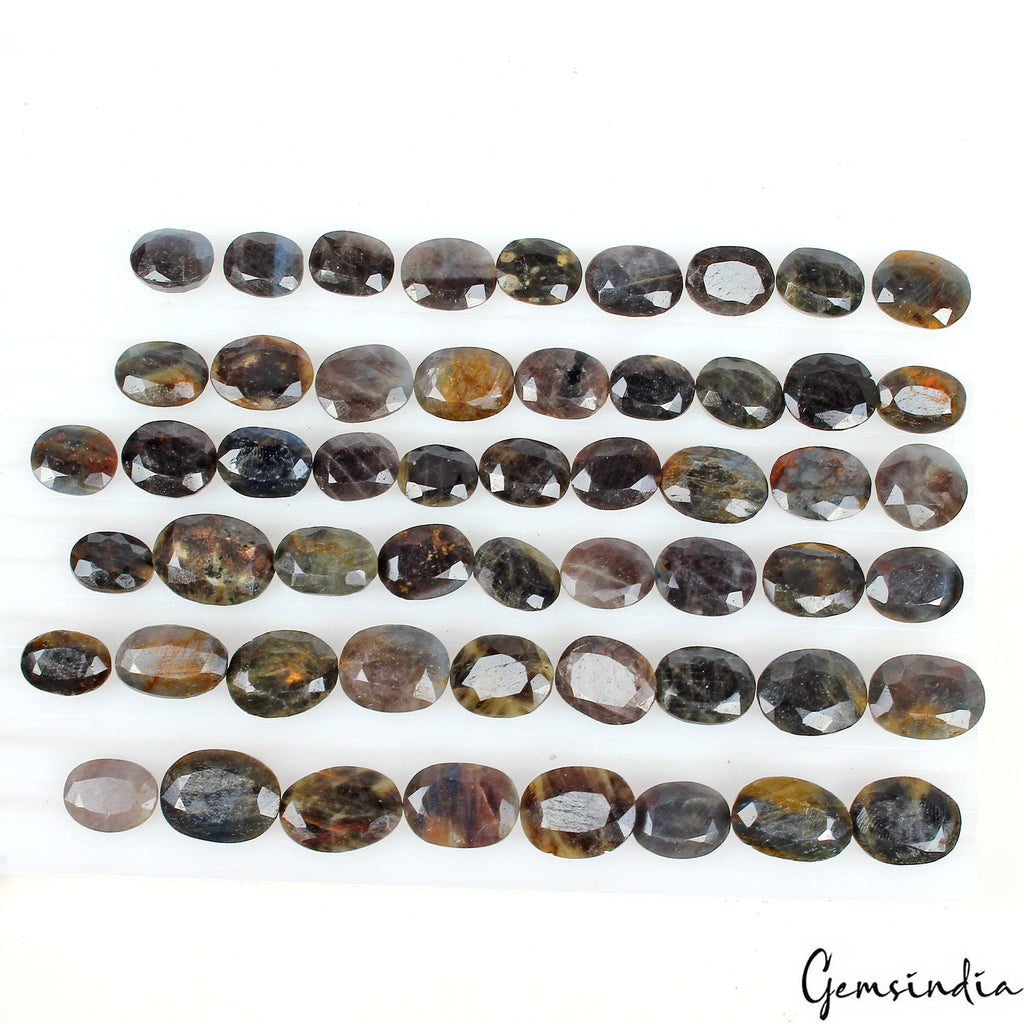 575 Ct Natural Untreated Brown/Black Sapphire Mixed Cut Loose 11-18mm Gemstones