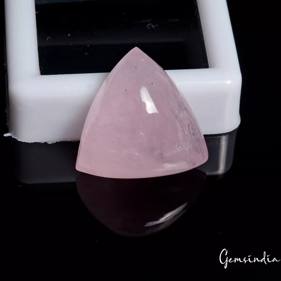 Certified 15.30 Cts Natural Unheated Brazilian Pink Morganite Trillion Cab Gem