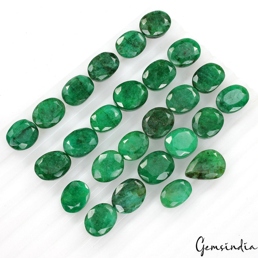 Certified Natural Green Emerald 270 Cts AAA+ Oval Cut Loose Gemstones lot~26 Pcs