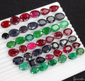 500 Ct Natural Ruby Emerald Sapphire Mix Faceted Wholesale Gemstone Lot 47 Pcs