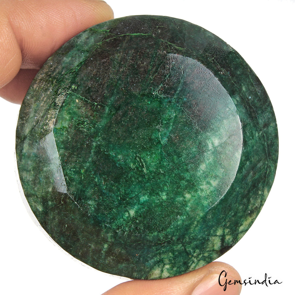 800 Ct Natural Brazilian Dark Green Emerald Round Faceted Cut Huge Size Gemstone