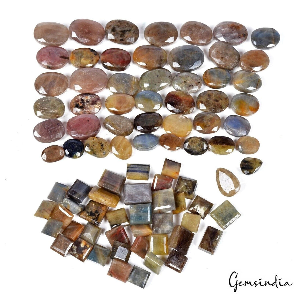 860 Ct/83 Pcs Natural Untreated Multi Color Sapphire Mix Cut 8-17mm Loose Gems
