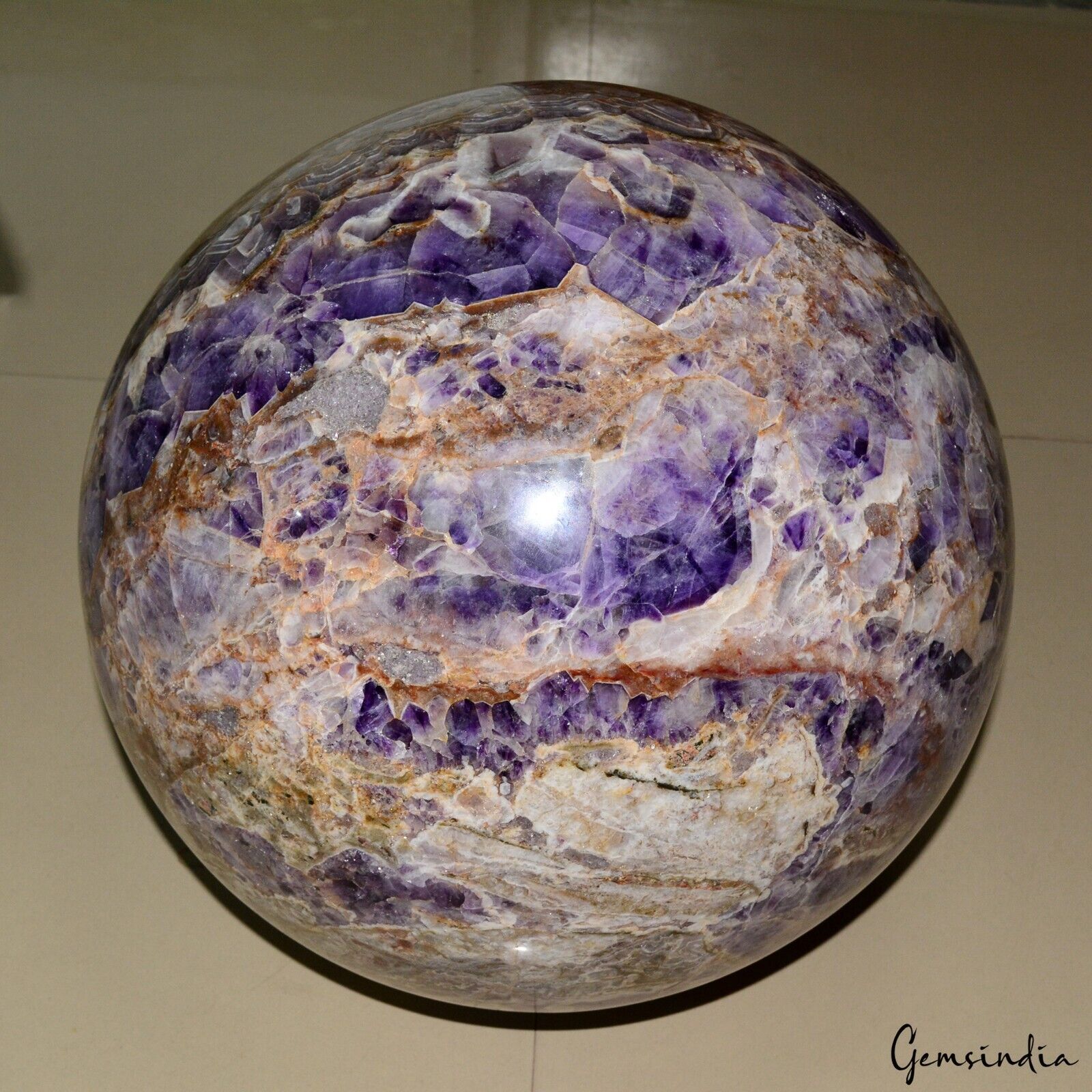 66 Kilo/ 145 lbs Unique Amethyst Sphere Ball Crystal Healing Gemstone 15" Large