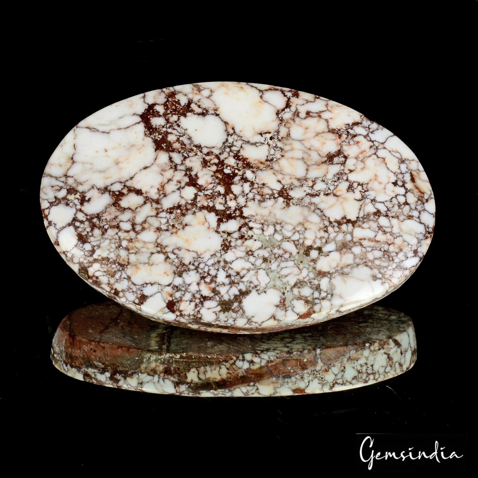 Turquoise Cabochon, Untreated, White — 58 x 37 x 8mm, 160 Ct
