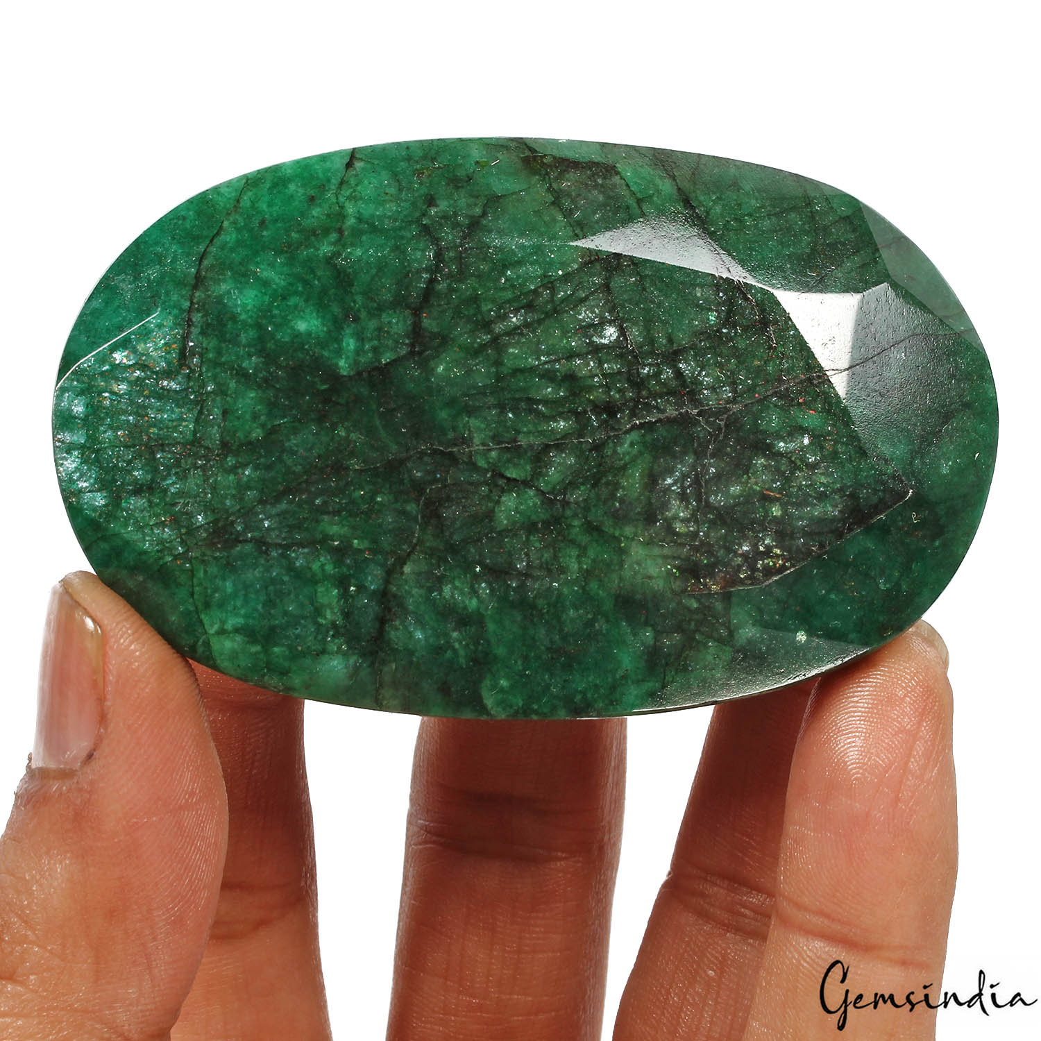 Certified 690 Ct Natural Brazilian Bottle Green Emerald Oval Cut Earth Mined Gem