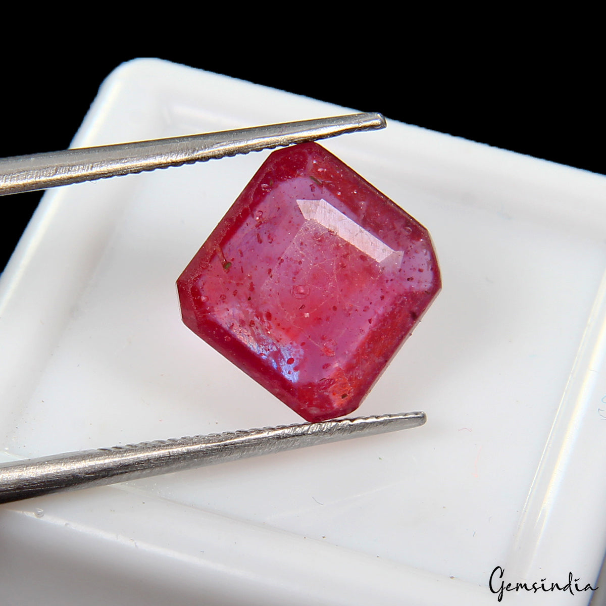 6.30 Ct Certified Natural Mozambique Ruby Octagon Cut Loose Ring Size Gemstone