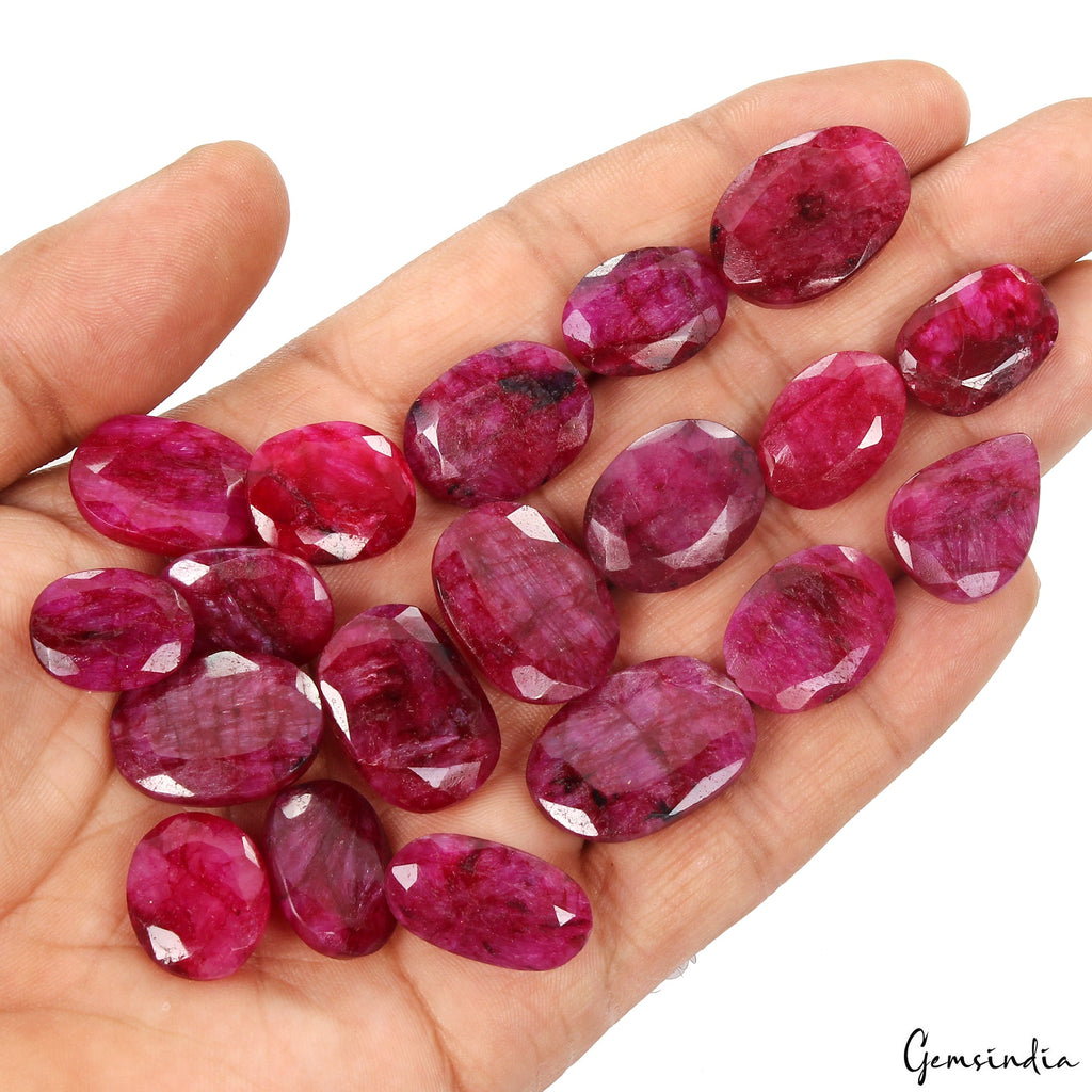 340 Ct Natural Red Pink Beryl Mix Faceted Loose Wholesale Gemstone Lot 19 Pcs