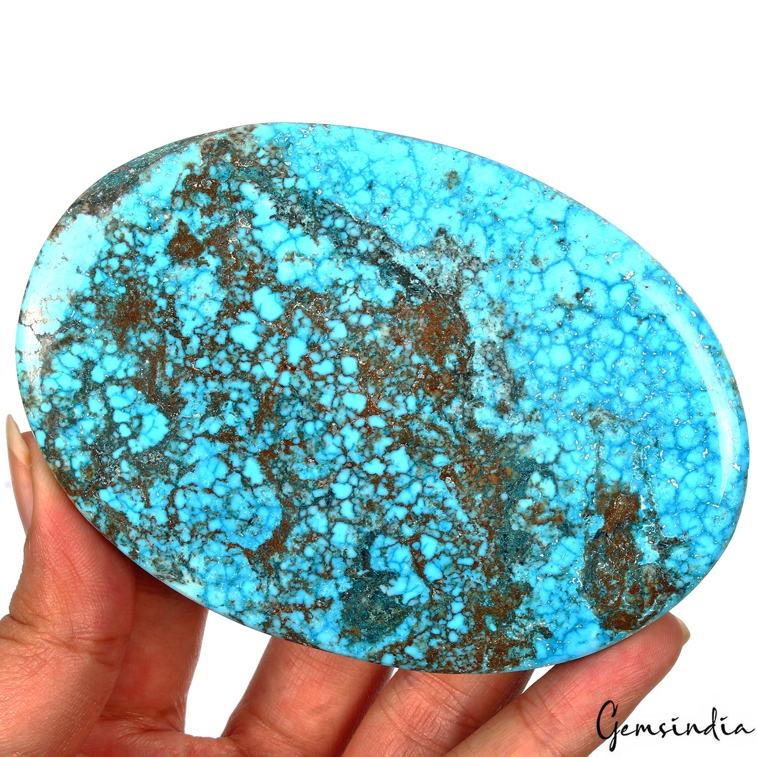 700 Ct Natural USA Arizona Spiderweb Blue Turquoise Oval Cab Loose Huge Size Gem