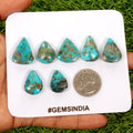 7 Persian Turquoise Neyshabur Cabochon Lot, Not Stabilized, %100 Natural 22-24mm