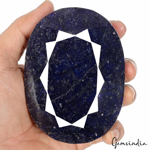 African Blue Sapphire Loose Gemstone, Color Enhanced — 101x74x44 mm, 3270 Ct, Africa