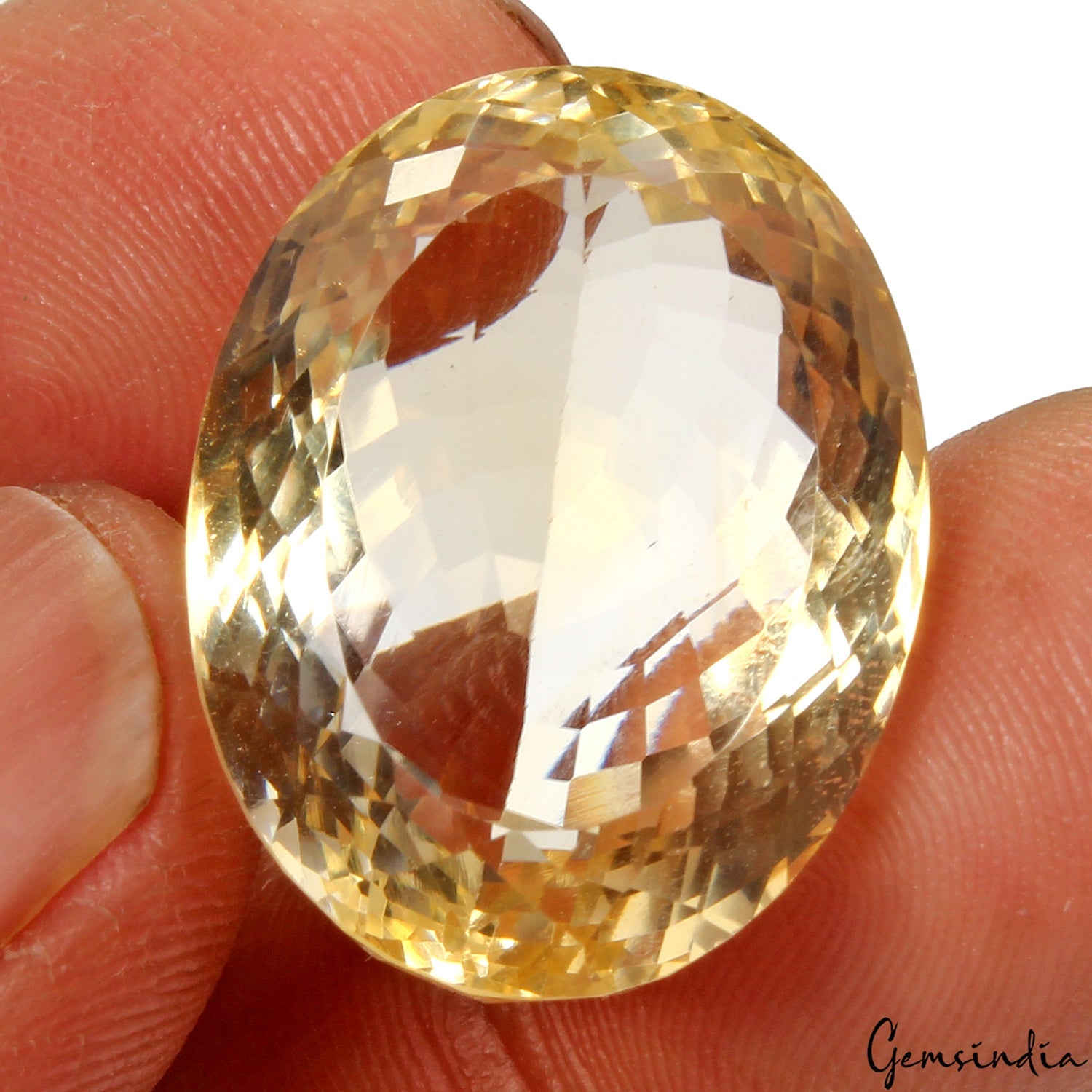 37.50 Cts Natural Untreated Brazilian Yellow Citrine Oval Faceted Cut Loose Rare