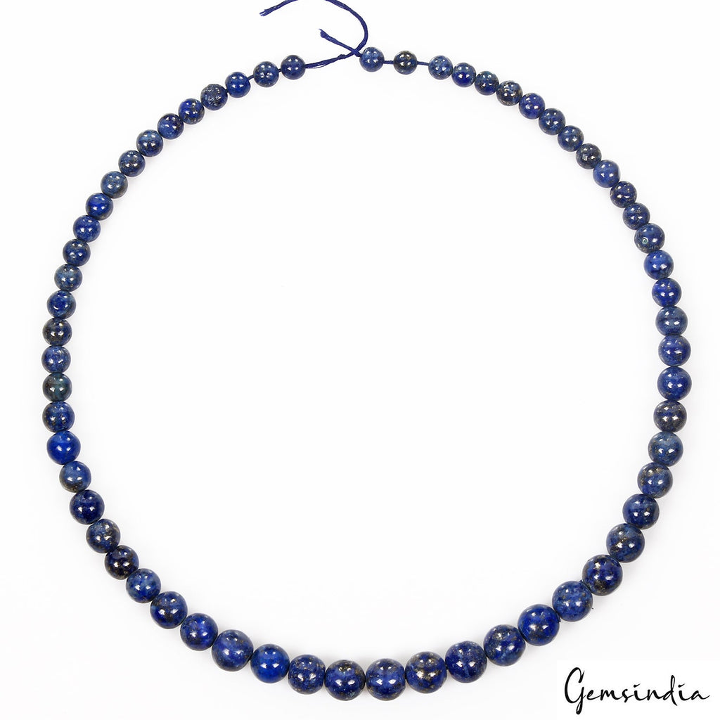Huge 6-10mm Natural Genuine Lapis Lazuli Gemstones Round Loose Beads 18'' Strand