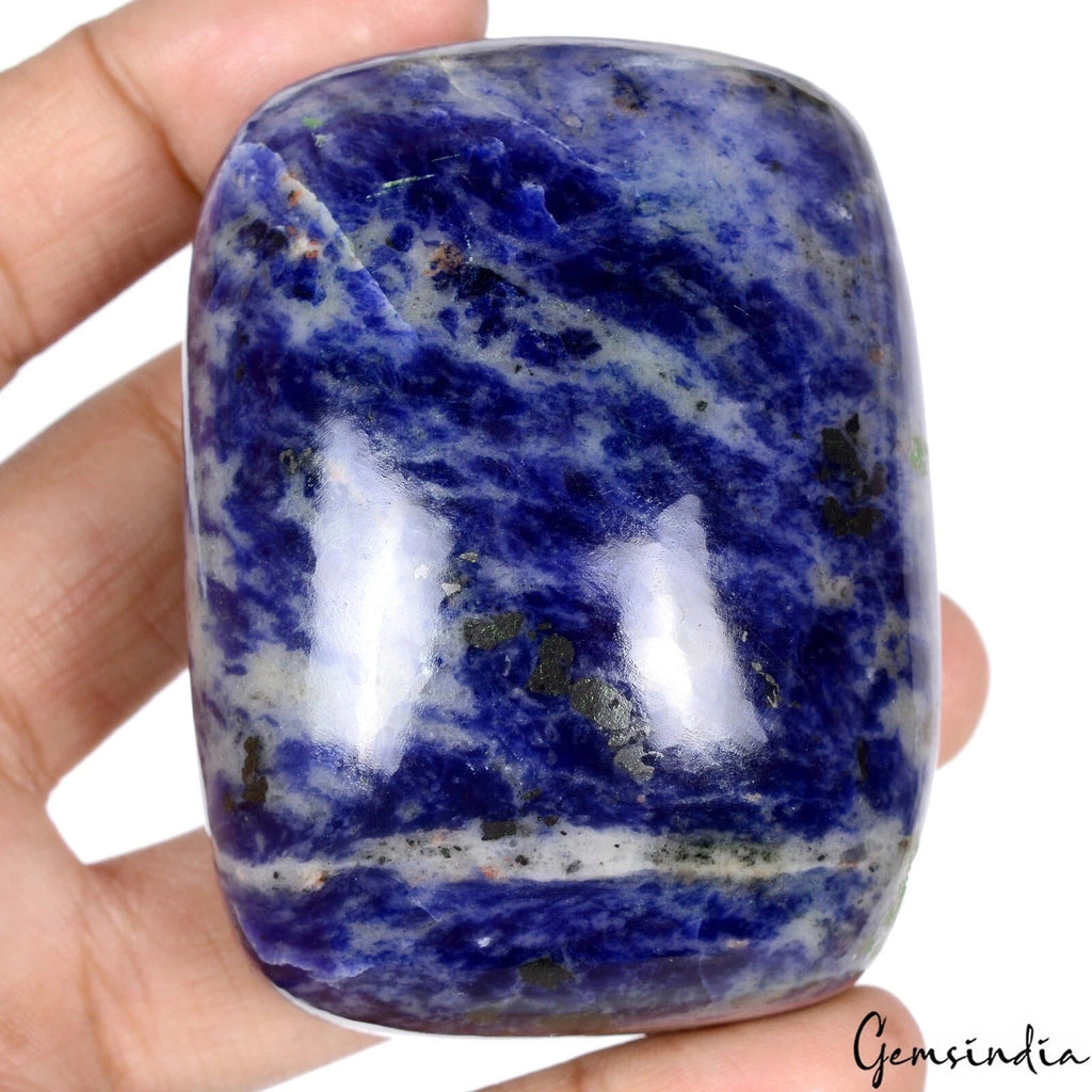 1550 Cts Natural Untreated Blue Sodalite Artistic Pattern Huge Cushion Cab Gem