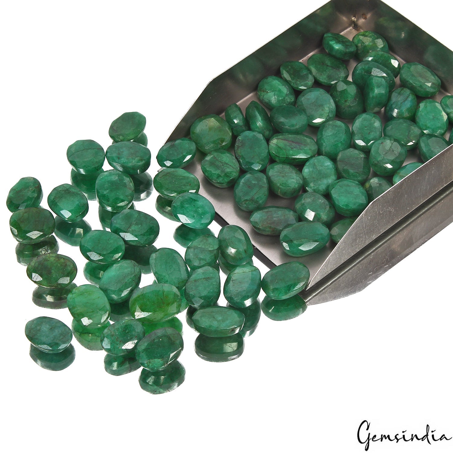 Certified 1000 Cts/64 Pcs Natural Brazilian Bottle Green Emerald Oval Cut Gems