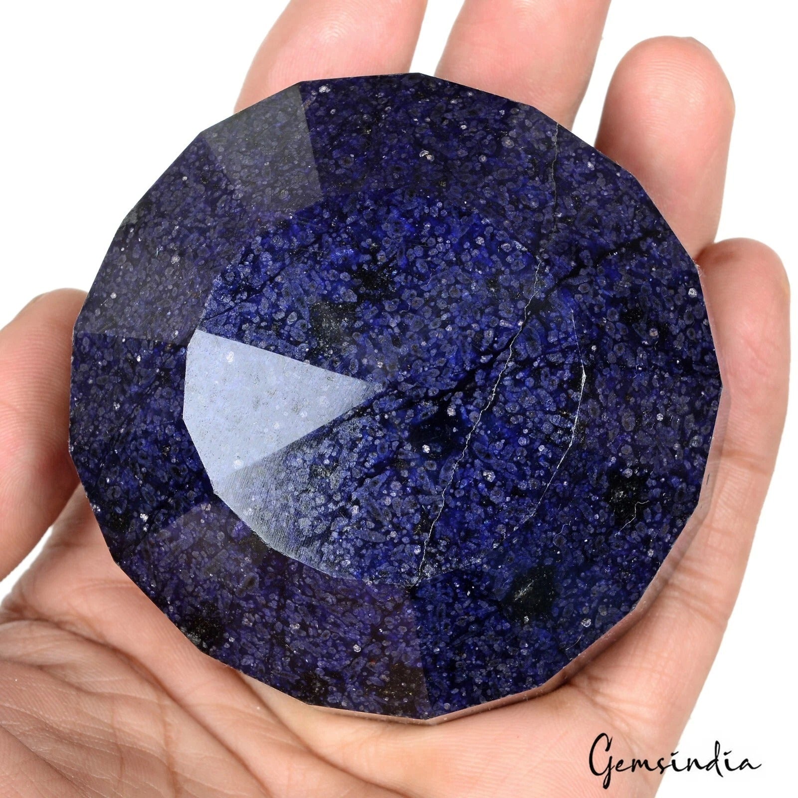 Certified 2070 Ct Natural African Blue Sapphire Round Faceted Cut Huge Loose Gem