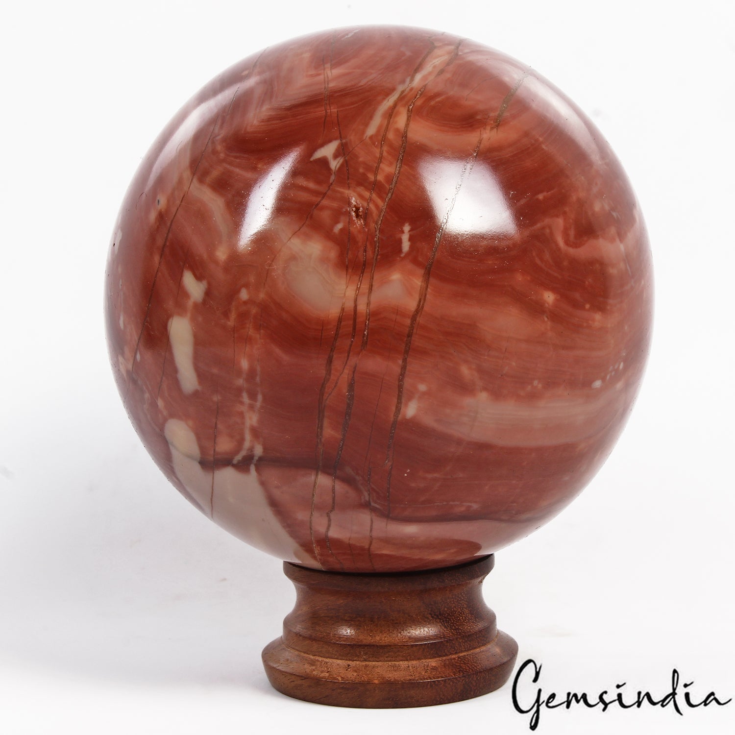 Red Jasper Sphere, Untreated — 4.2" in diameter, 1.818 Kg (9090 Ct), Madagascar