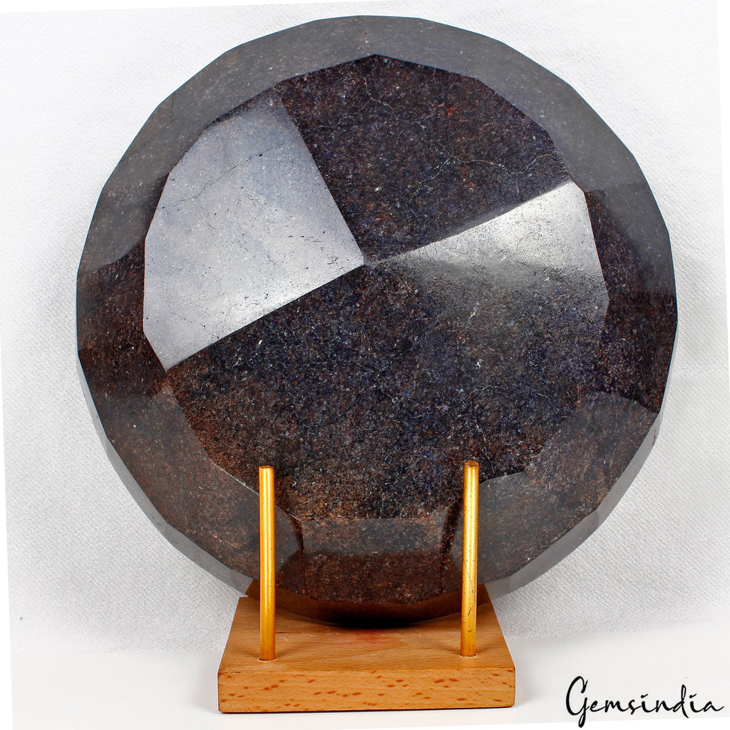 4 Kg Natural Blue Sapphire Round Cut Madagascar Large Top Grade Gemstone W Stand